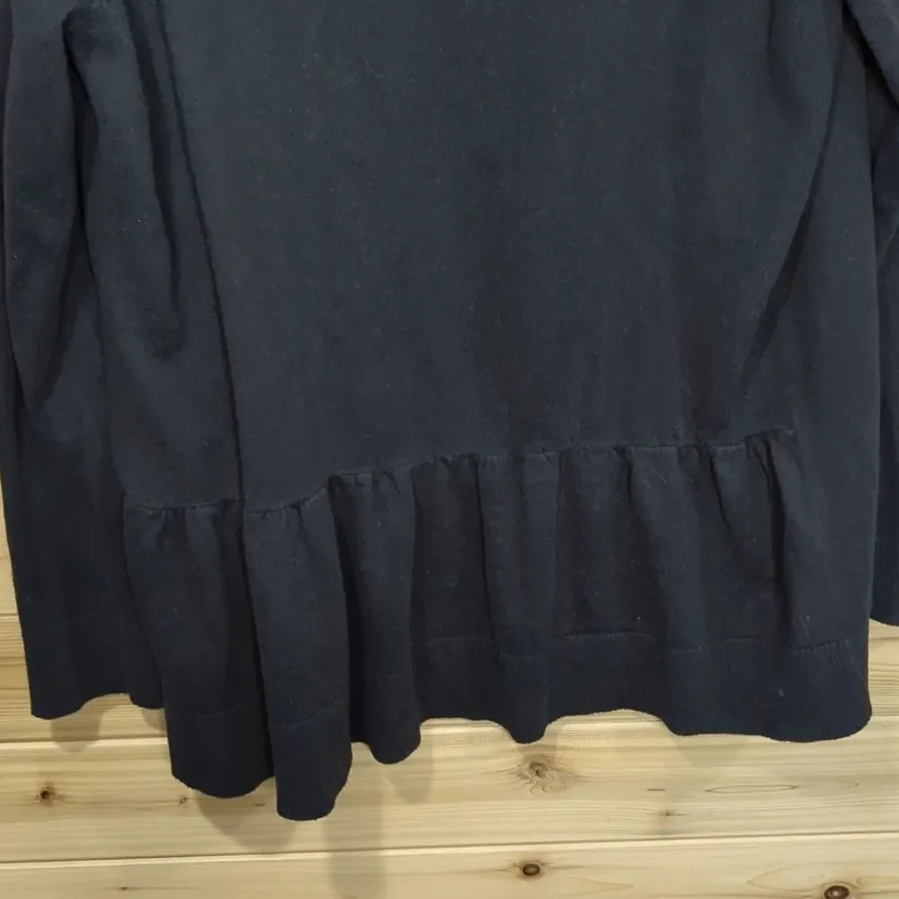 Kate Spade Sweater Womens Small Black‎ Open Front Cardigan